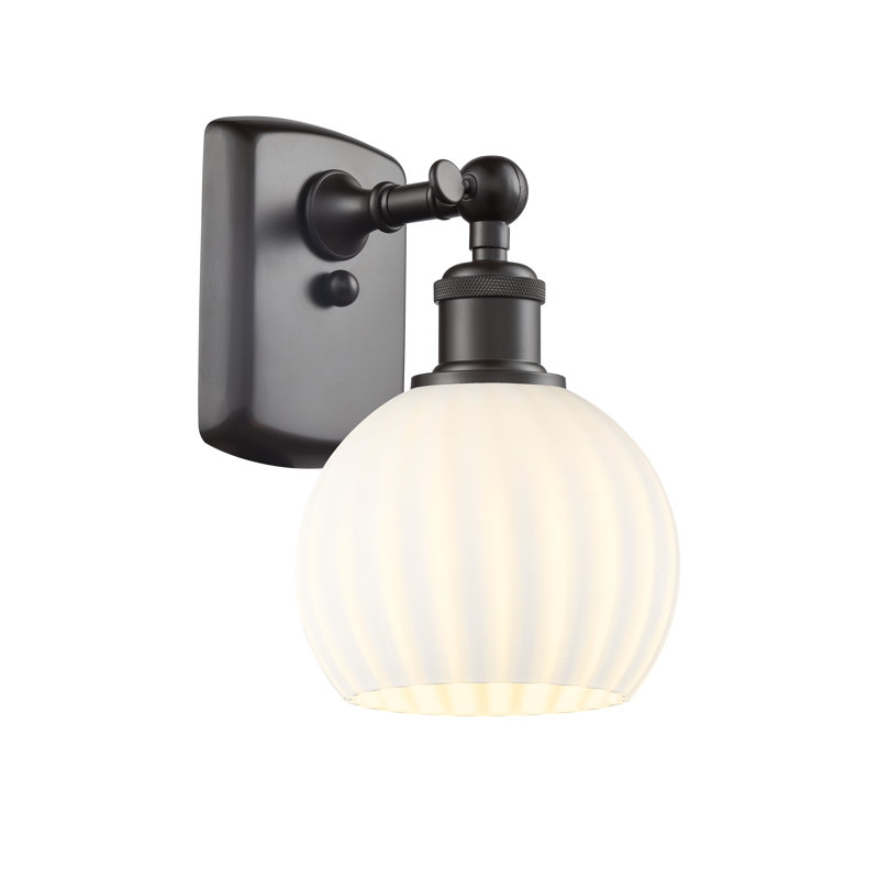 Berendina Steel Armed Sconce, 9" H x 6" W x 7.13" D, Oil Rubbed Bronze