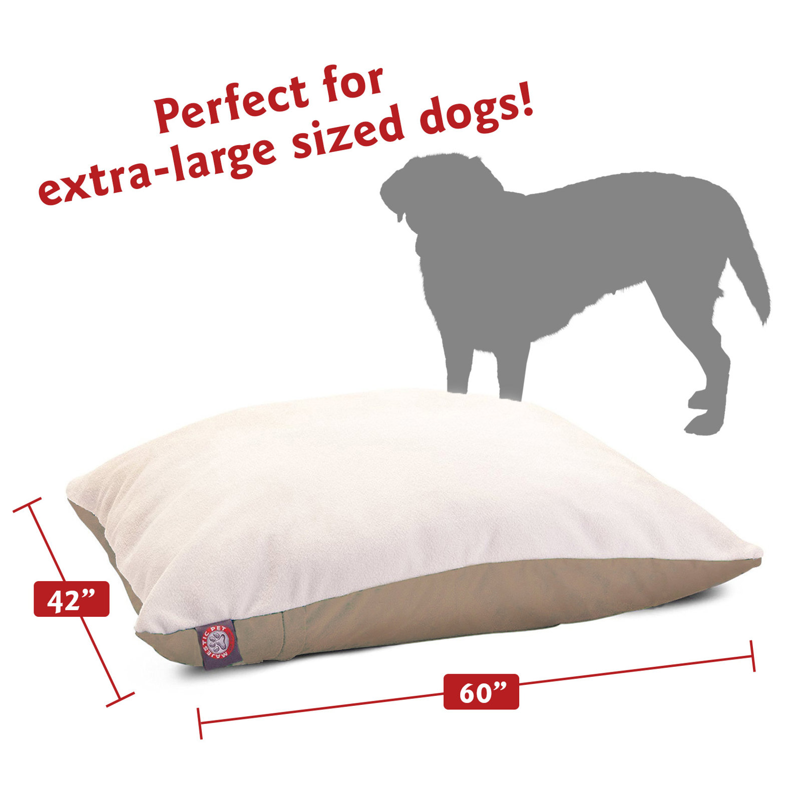Rory Classic Pet Bed, Khaki, Extra Large 