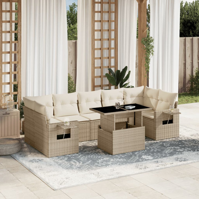 Ensemble de canapé de jardin Vidaxl beige
