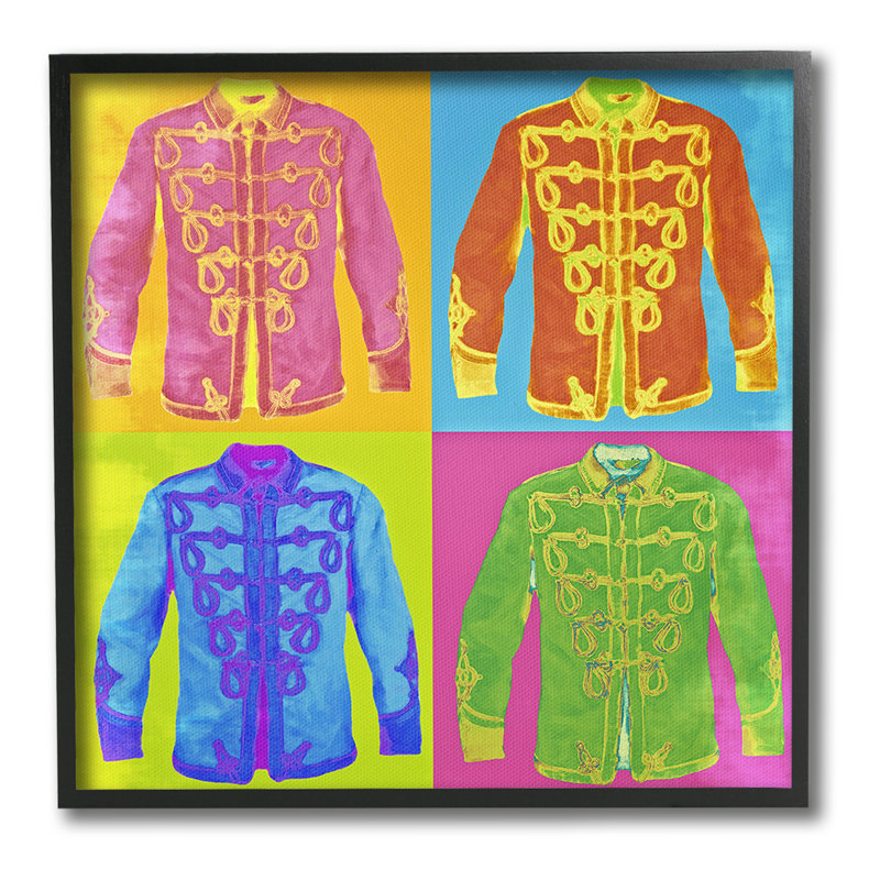 «Modern Hue Jackets», impression numérique sur toile par GraffiTee Studios, Giclée encadrée noir minuit, H 24 po x l 24 po