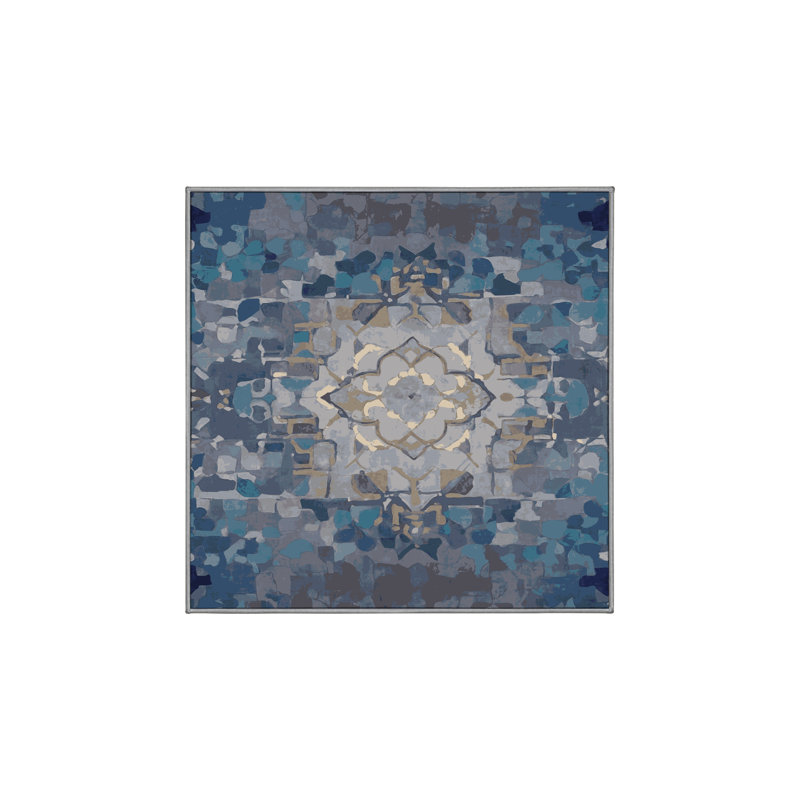 Tapis gris lavable à la machine, Carré 4 pi