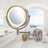 Guyapi 8" Lighted Wall Mount Magnified Makeup Mirror, Direct Wire-1069361720