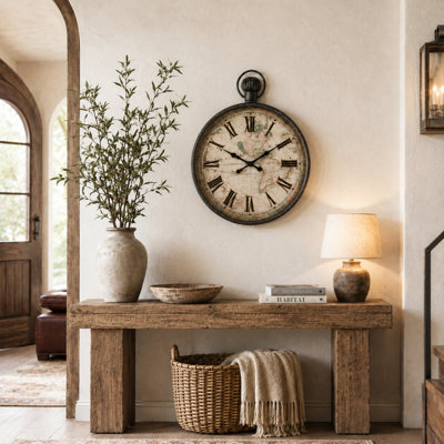 Atlas Vintage World Map Wall Clock