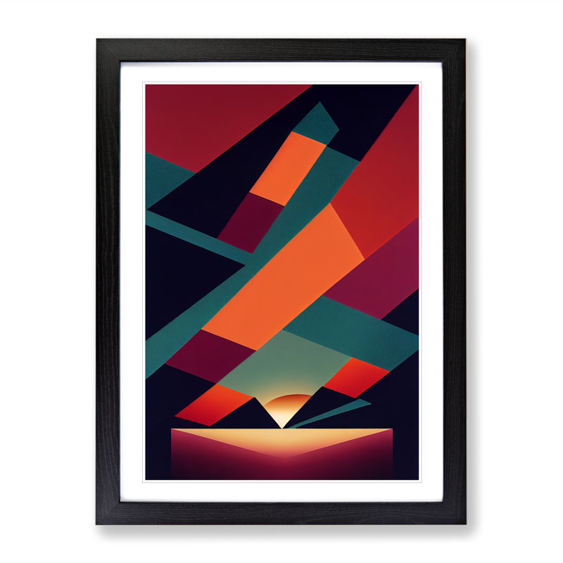 Incomparable Abstract Sunset - Wall Art, Black Framed, 34cm H x 25cm W x 2cm D