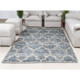 Noori Geometric Flatweave Blue & Brown Geometric Trellis Wool + Jute Loop Area Rug By Tufty Home