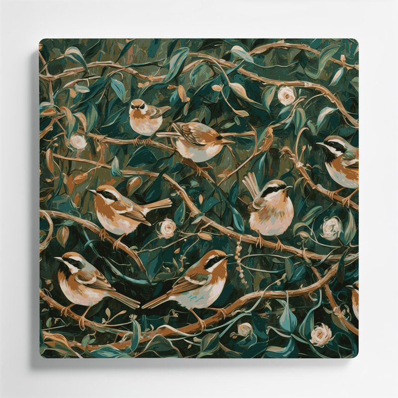 Oiseaux, art mural Wren, H 144 po x l 144 po x P 0,05 po
