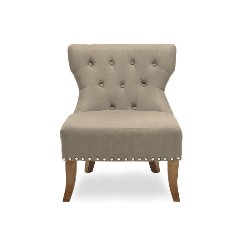 Churchill Wing Back Chair Nail Head in Grey