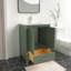 Ensemble de meuble-lavabo autoportant 24 po Amandie en vert forêt avec plateau en marbre de Carrare-745798984-738044143