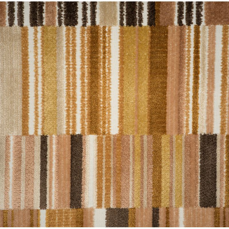 Madeira - Geometric Cut Velvet Upholstery Fabric, Harvest