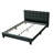 Full Size Bed With Charcoal Polyfiber Headboard And Strong Platform Construction For Bedroom Upholstered Dependable Bedframe-2041879083-2041879082