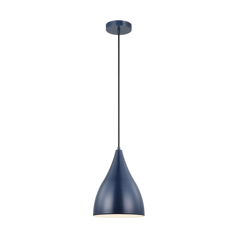 Luminaire suspendu conique à 1 lumière Ayer, H 147 po x l 9 po x P 9 po, Bleu marine
