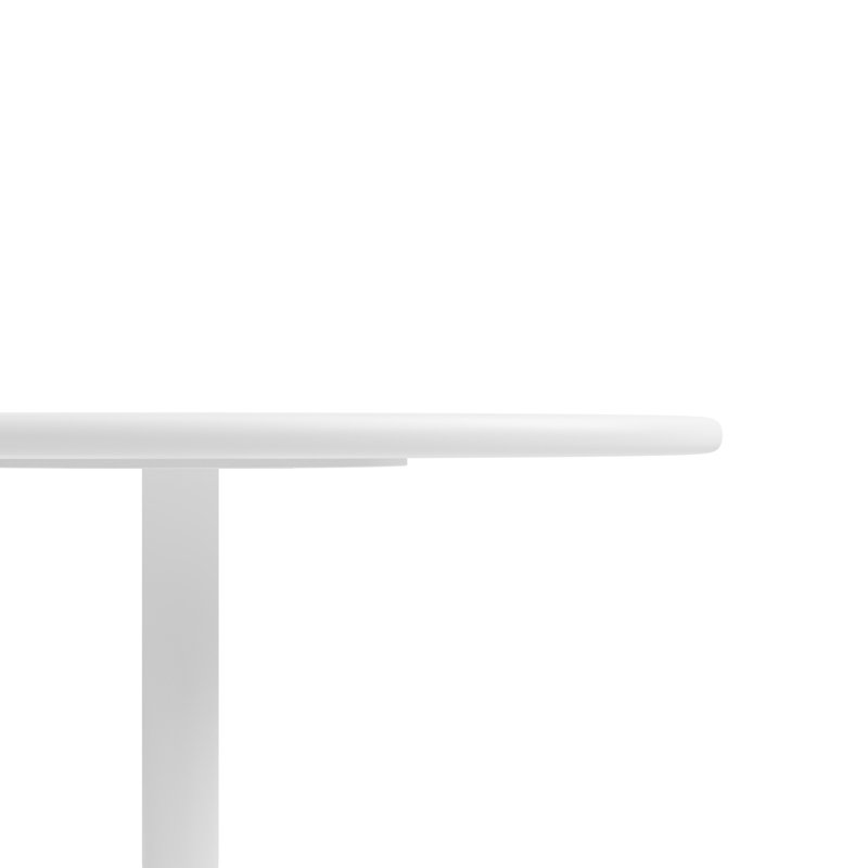 Kurv Bistro 24" Round Dining Table for Indoor or Patio with Steel Top and Pedestal Base plus Chairs, White
