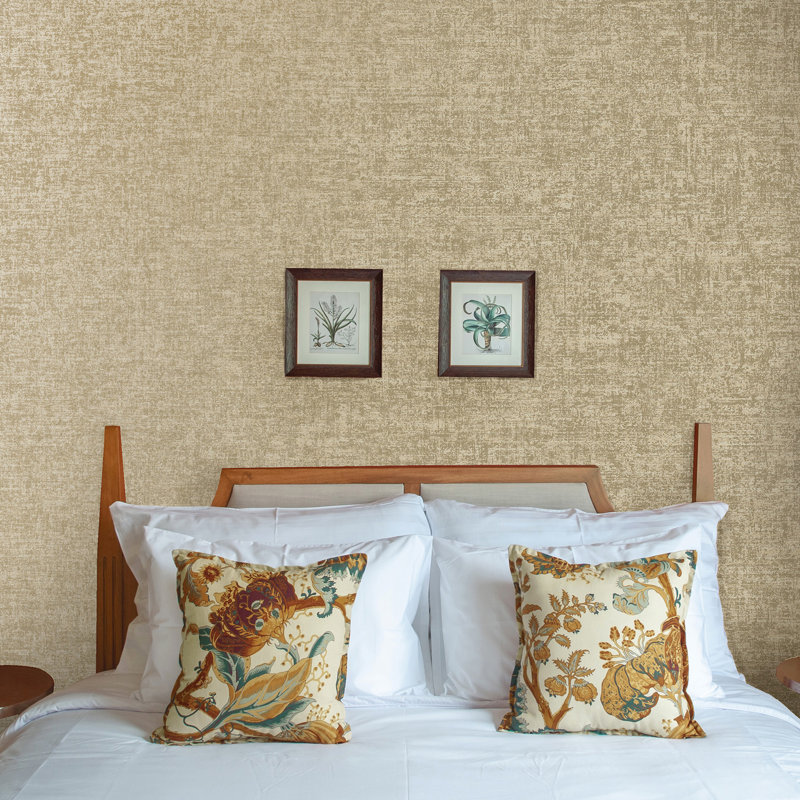 10.05cm x 53cm Metallic Finish Wallpaper Roll, Beige
