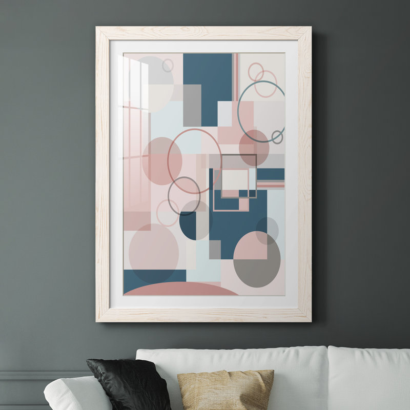 Modern Geo - Cadre photo, reproduction d'art sur papier, H 37,5 po x l 27,5 po x P 1,5 po, Blanc
