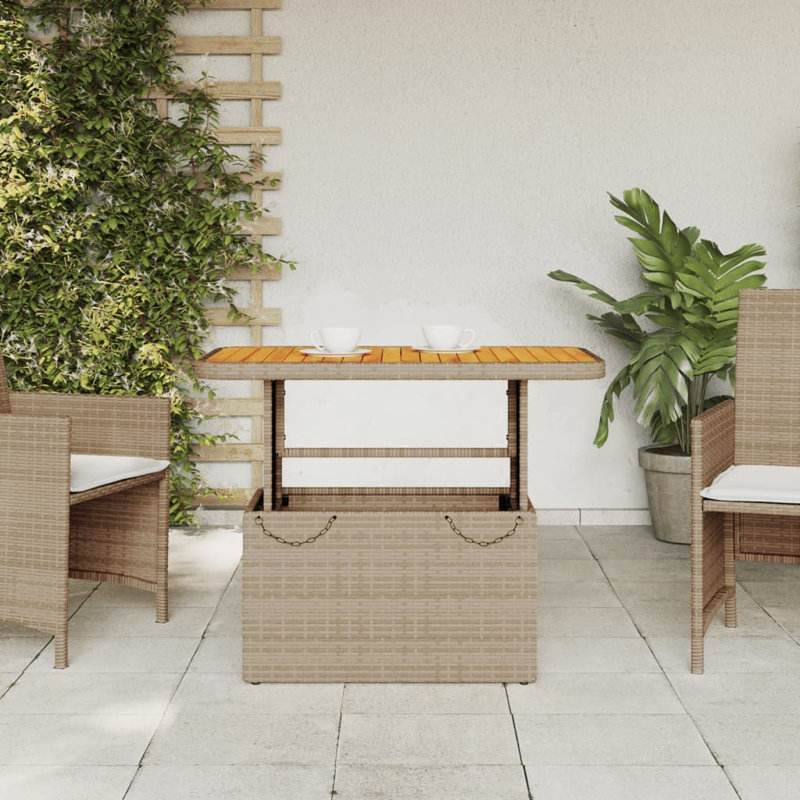 Randi Rectangular Metal Outdoor Coffee Table , 90cm cm W 55cm cm D, Beige