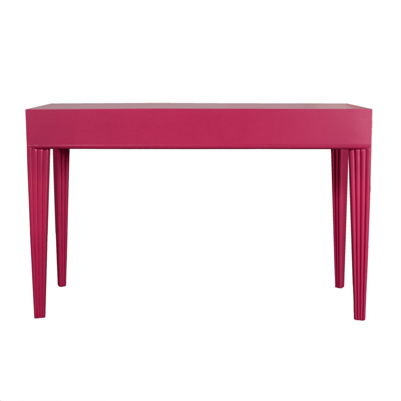 Barcelona Solid Wood Writing Desk, Hot Pink