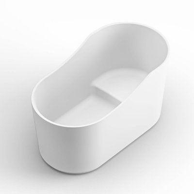 Baignoire de trempage autoportante à surface solide de 55 pouces en blanc mat Rifati Ruvati - RVB6740WH
