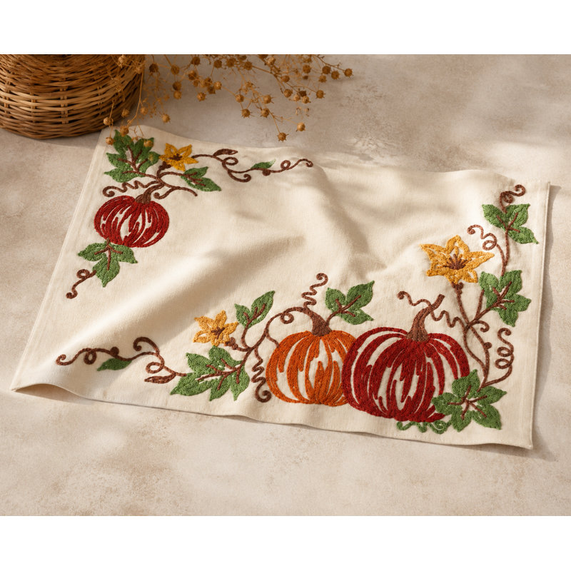 Récapitulatif à floras brodé 20 po happy automne citrouilles Truby