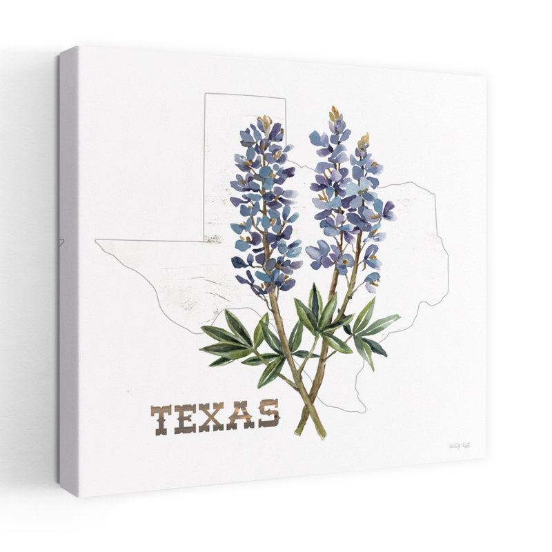 «Texas Bluebonnets», carte florale contemporaine, art floral naturel, H 24 po x l 24 po