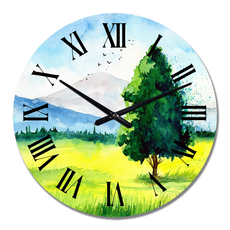 Horloge murale «The Field With The Beautiful Tree», Surdimensionné