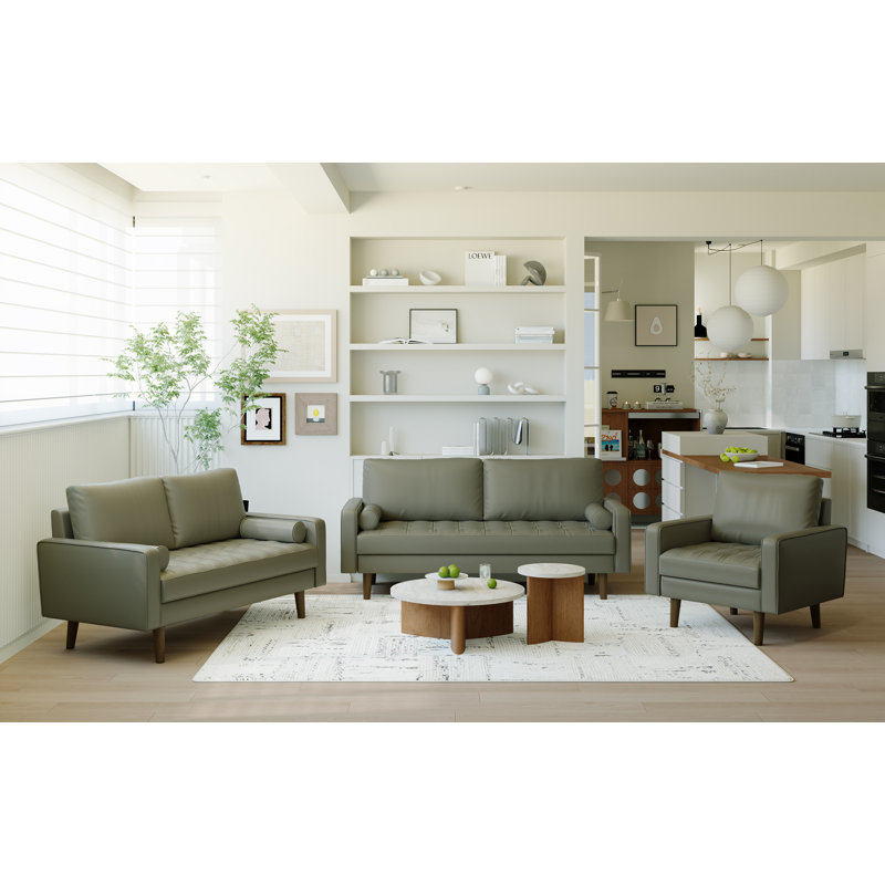 Ensemble de salon 3 pièces Statura Mid-Century, Gris
