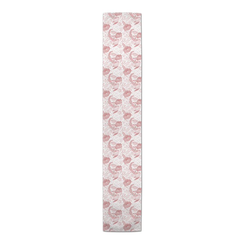 Berny Rectangle Floral Polyester Table Runner, 90" x 16", Pink