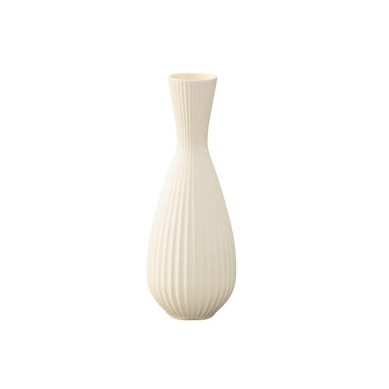 Ceramic Round Bellied Vase Gloss Finish Cream