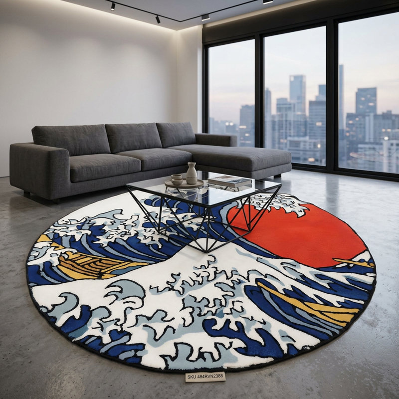 Tapis 5 pi x 8 pi avec crête de soleil levant