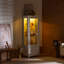 Vitrine de 71 po de hauteur avec porte vitrée simple, armoire à vin, armoire à vin avec 5 lumières DEL de plafond réglables pour le salon, la maison, le bar, le studio ou l'espace de travail - Blanc