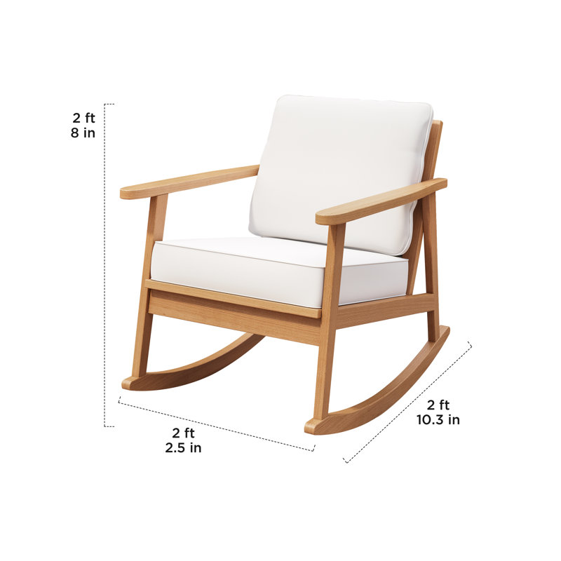 Chaise berçante avec coussins Olene, Blanc