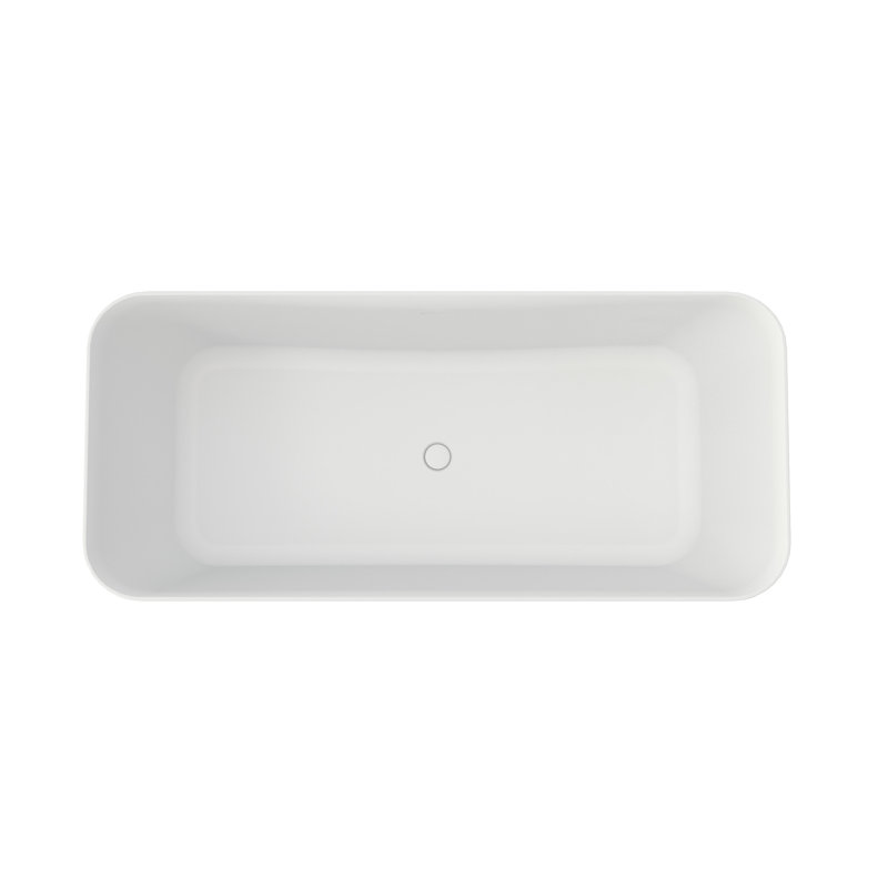 67 Inch Solid Surface Bathtub For Deep Soak, Freestanding With Elegant Matte Finish, Contour, Advanced Insulation, Ultra- Composite, Easy Maintenance, Skin-, Flawless , Installation, Spa-Like, White