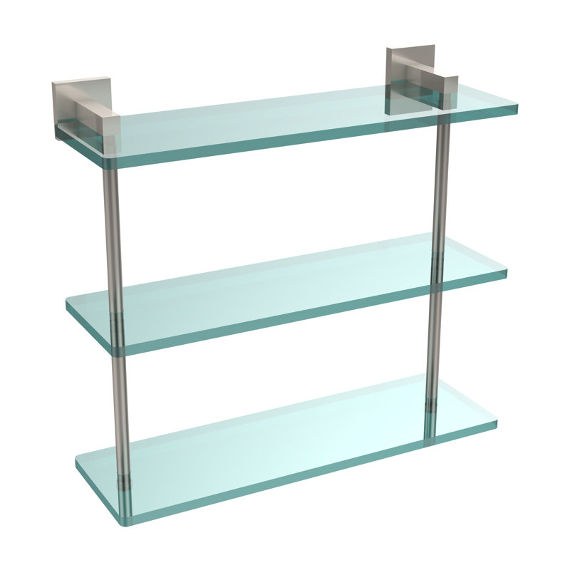 Haranu 3 Piece Tiered Shelf, Satin Nickel