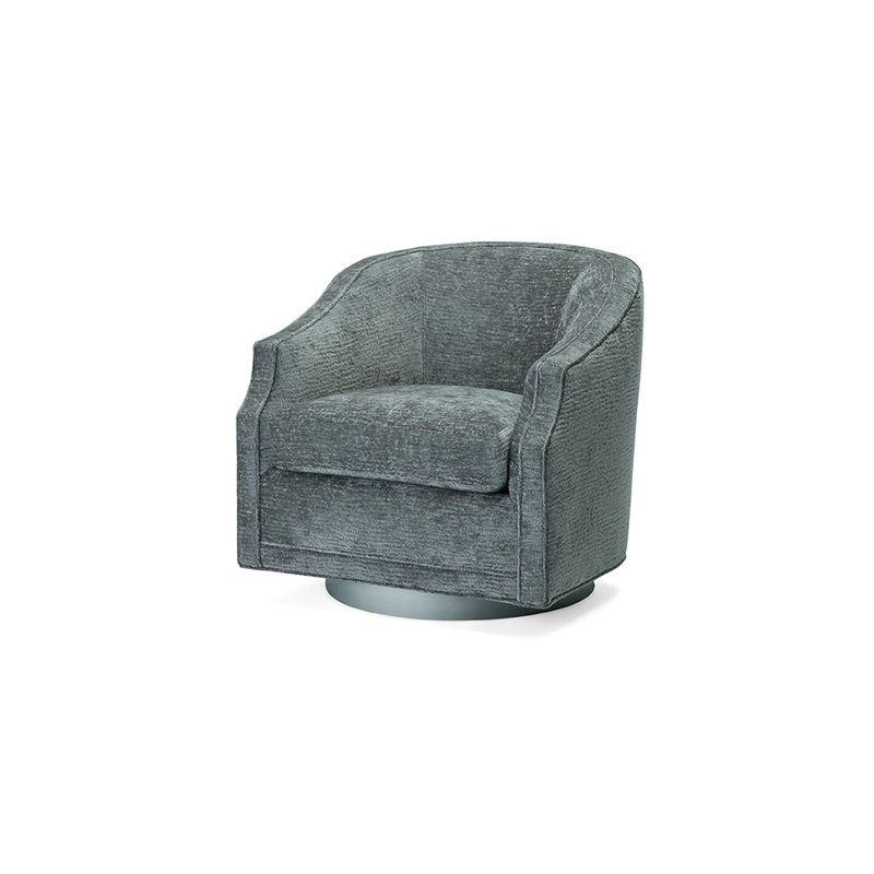 Carly Barrel Chair, Ebony, Prohibition Steel Polyester Blend