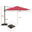 Parasol de patio rouge de 10 pi, housse recouverte de PA 200 g, couche de protection solaire Uv50 +, poutre en alliage d'aluminium 8 éléments en acier, zone de couverture du secteur de l'abat-jour 10 x 10, fonction pivotante sur 360 °