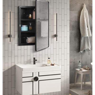 40.6mm W 61.2mm H Medicine Cabinet Mirror