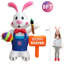 8FT Tall Easter Inflatable Decorations Standing Bunny Holding Egg and Paintbrush, Build-in LED Light