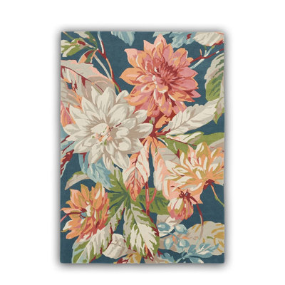 Tapis tissé à motif floral de couleurs pastel