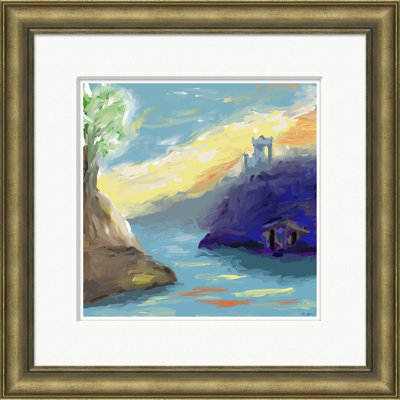 «Castle» par Dana Gibson - Peinture encadrée sur papier