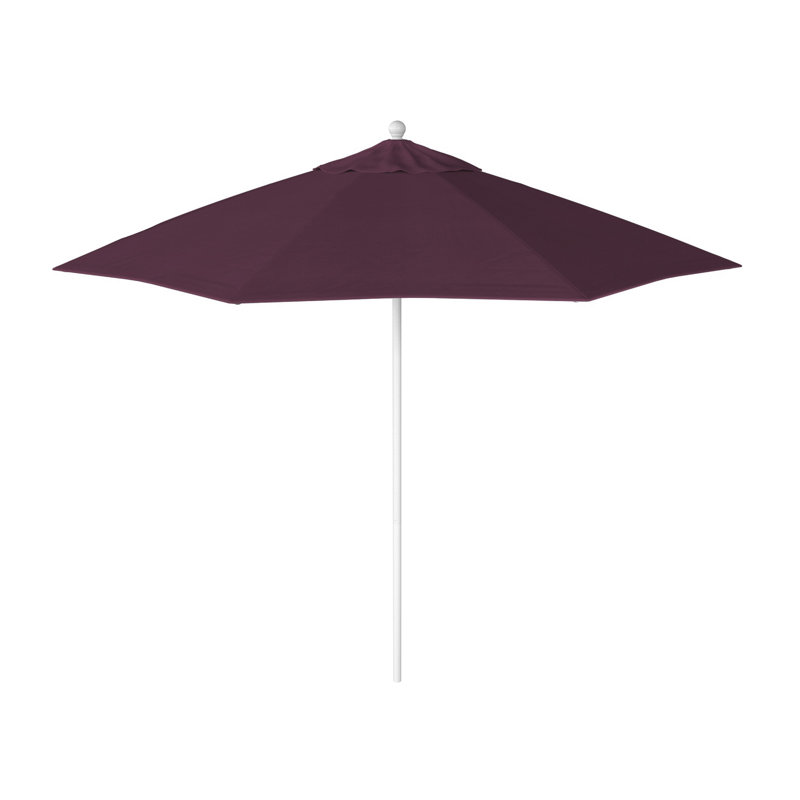 Parasol de marché octogonal 9 pi Willa, Sunbrella® iris, Matted White
