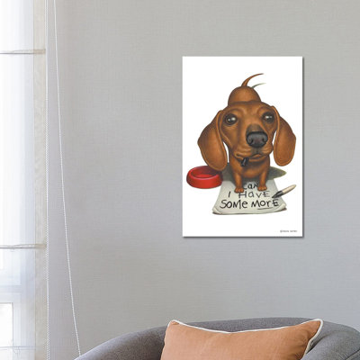 Dachshund Some More? by Danny Gordon - Wrapped Canvas Print