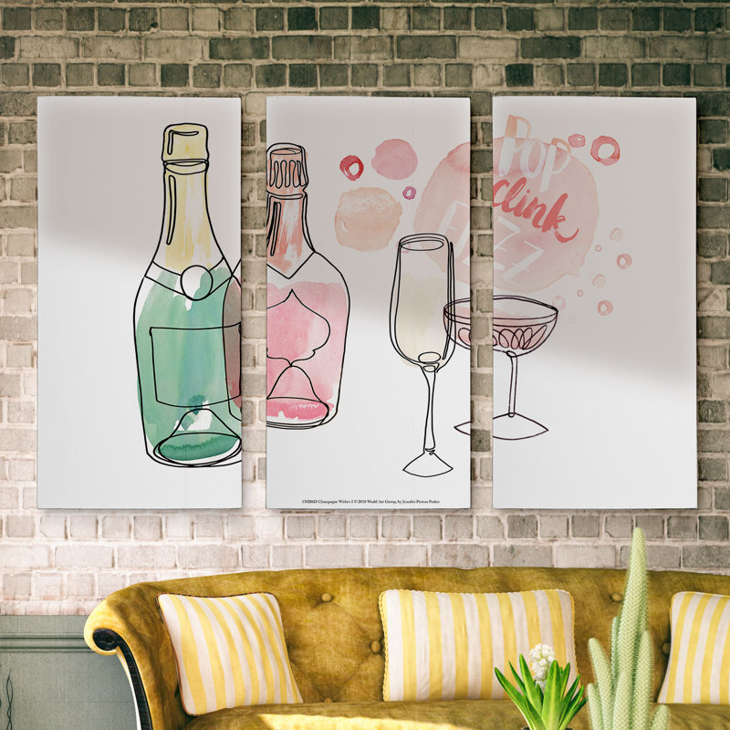 Impression sur toile, "champagne vœux i" par excellence, H 24 po x l 36 po x P 1,5 po