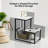 3-Tier Ladder-Shaped Chair Side Table with Storage Shelf