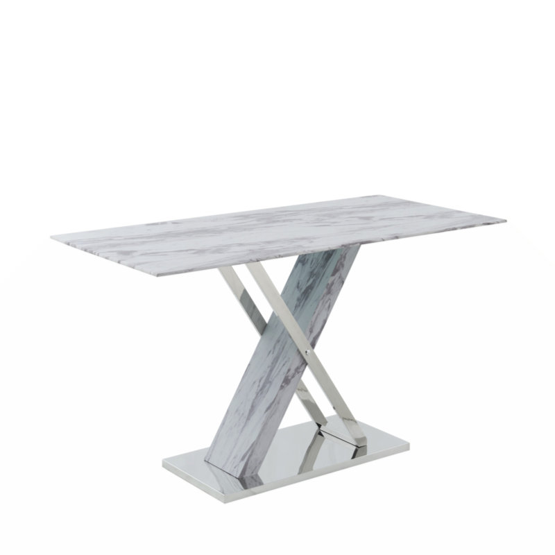 RECTANGULAR WHITE DINING TABLE