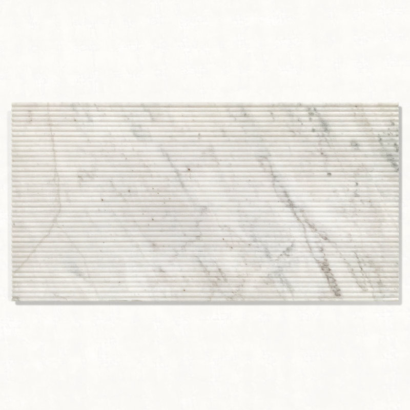 Marbre naturel 12 * 24, pour mur, fini texturé FS, marbre cannelé 3D, pierre naturelle, 1 boîte de 4 pièces, Blanc/naturel