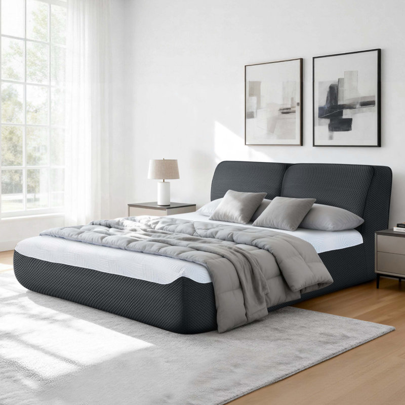 Anesis Upholstery No Assembly Required Compression Bed, Dark grey