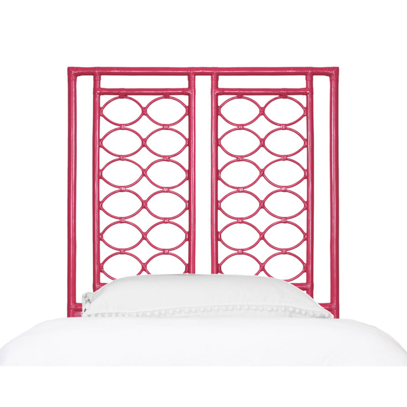 Infinity Wicker/Rattan Open-Frame Headboard, Hot Pink, Twin