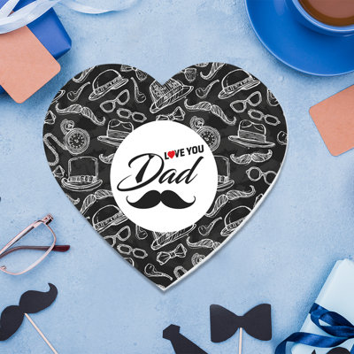 Koyal Wholesale Father's Day Heart Shaped Gift Box With Lid, Love You Dad, Reusable Heart Box, 1-Pk
