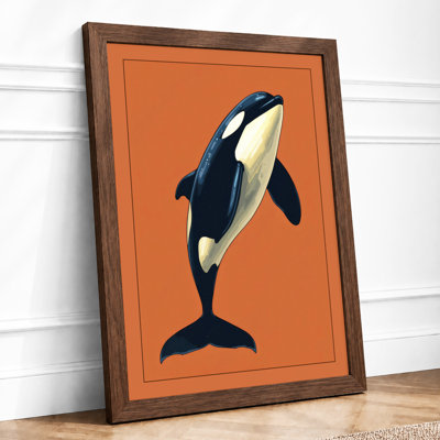 Leaping Orca Modern - Framed Print