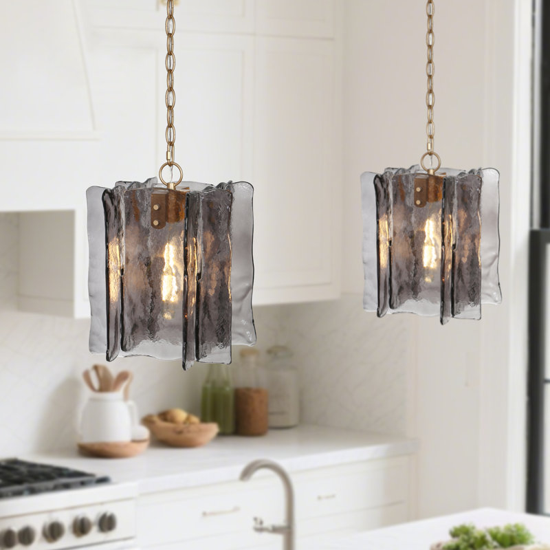 Quitman 1-Light Dimmable Pendant, 15" H x 11.8" W x 11.8" D