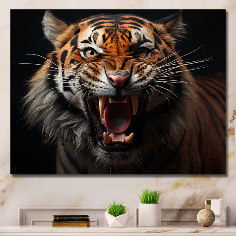 «Tiger Stripes Of Power II» sur toile, Toile tendue, H 30 po x l 40 po x P 1,5 po